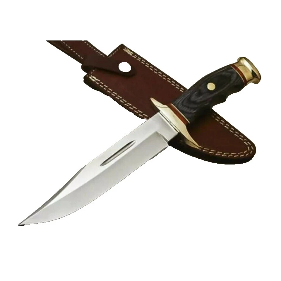 Carbon Steel Blade Brass Handle Collectible Vintage Fixed Blade Knives