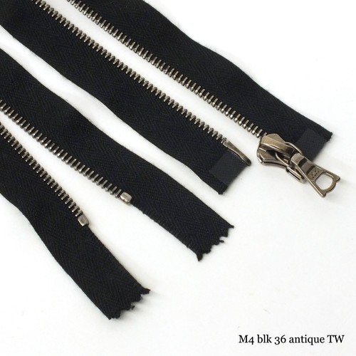 RiRi Zipper m4, 1 Way Separating End Lt Gun Metal Black 2110, Twill, Flach, 36" - Picture 4 of 4