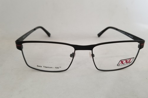 new XXL Red Raider Beta Titanium 100 eyeglasses Frame Black 58mm MEN Extra Large - Picture 2 of 3