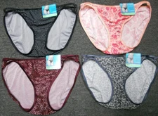 4 pack VANITY FAIR String Bikini ILLUMINATION 18108 mixed prints PANTY - 8 / XL