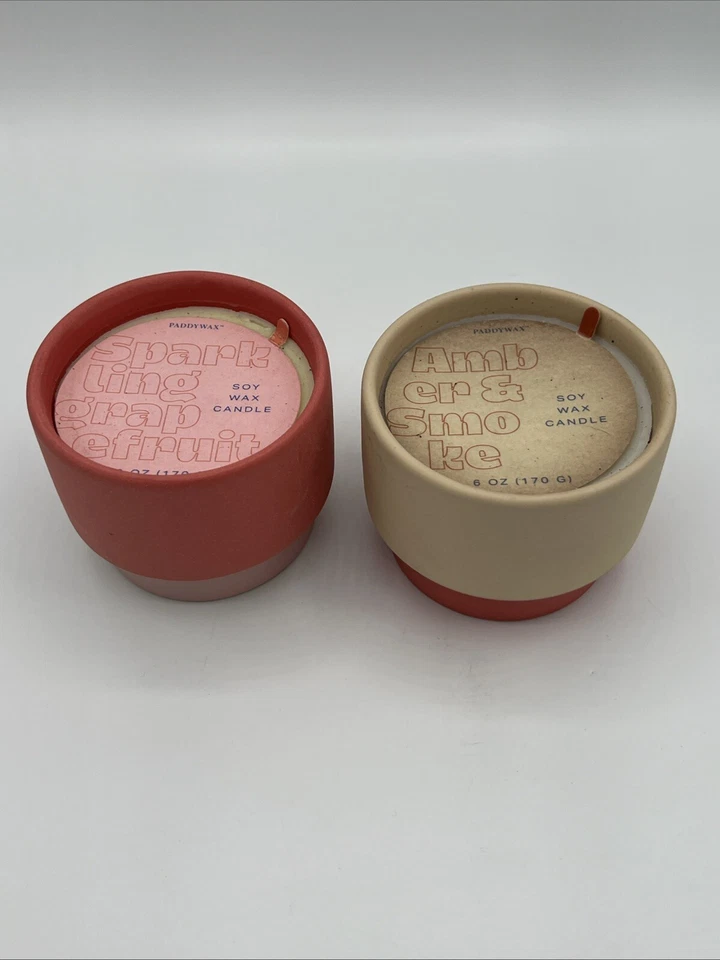 2 velas de cerámica perfumada colección bloques de color cera de zarcillo 6 oz 170 g vela de cera de soja Foto 3 de 4