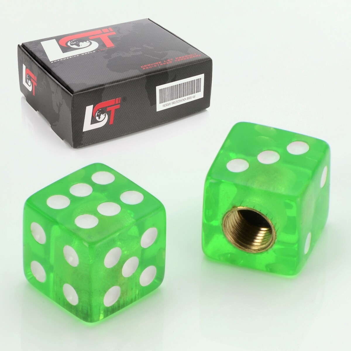 2X Valve Cap Tire Valve Cap Cube Green For Car Truck Motorcycle Quad