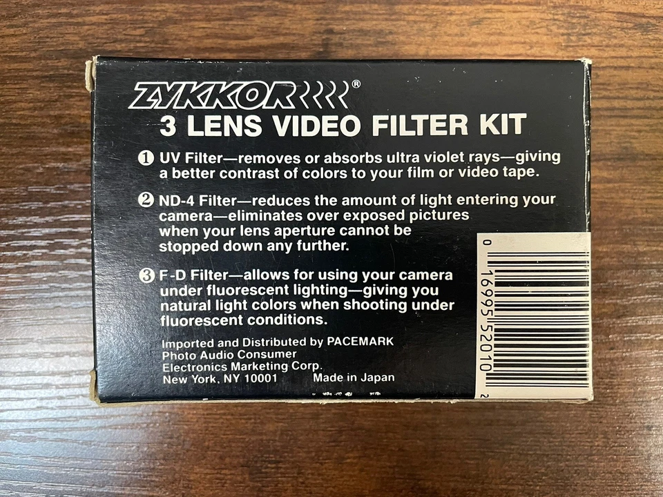 Zykkor 3 Lens Video Filter Kit UV, ND-4, F-D Filter - Image 2 of 4