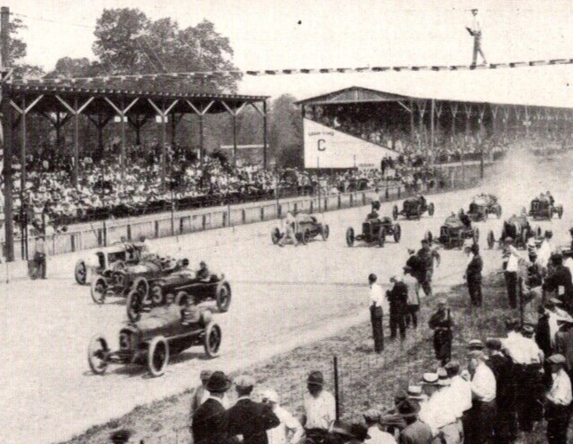 Photo 8/1919 Indianapolis Speedway Classic Race 1919 Cars Spectators Grandstand