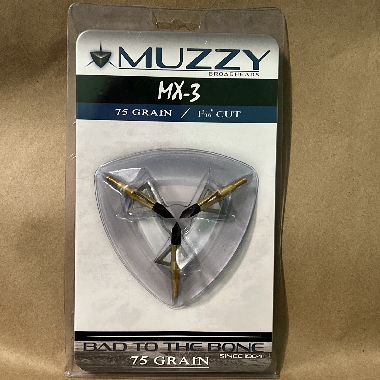 Muzzy MX-3 3-Blade Broadhead, 75 Grain 1 3/16" CUT