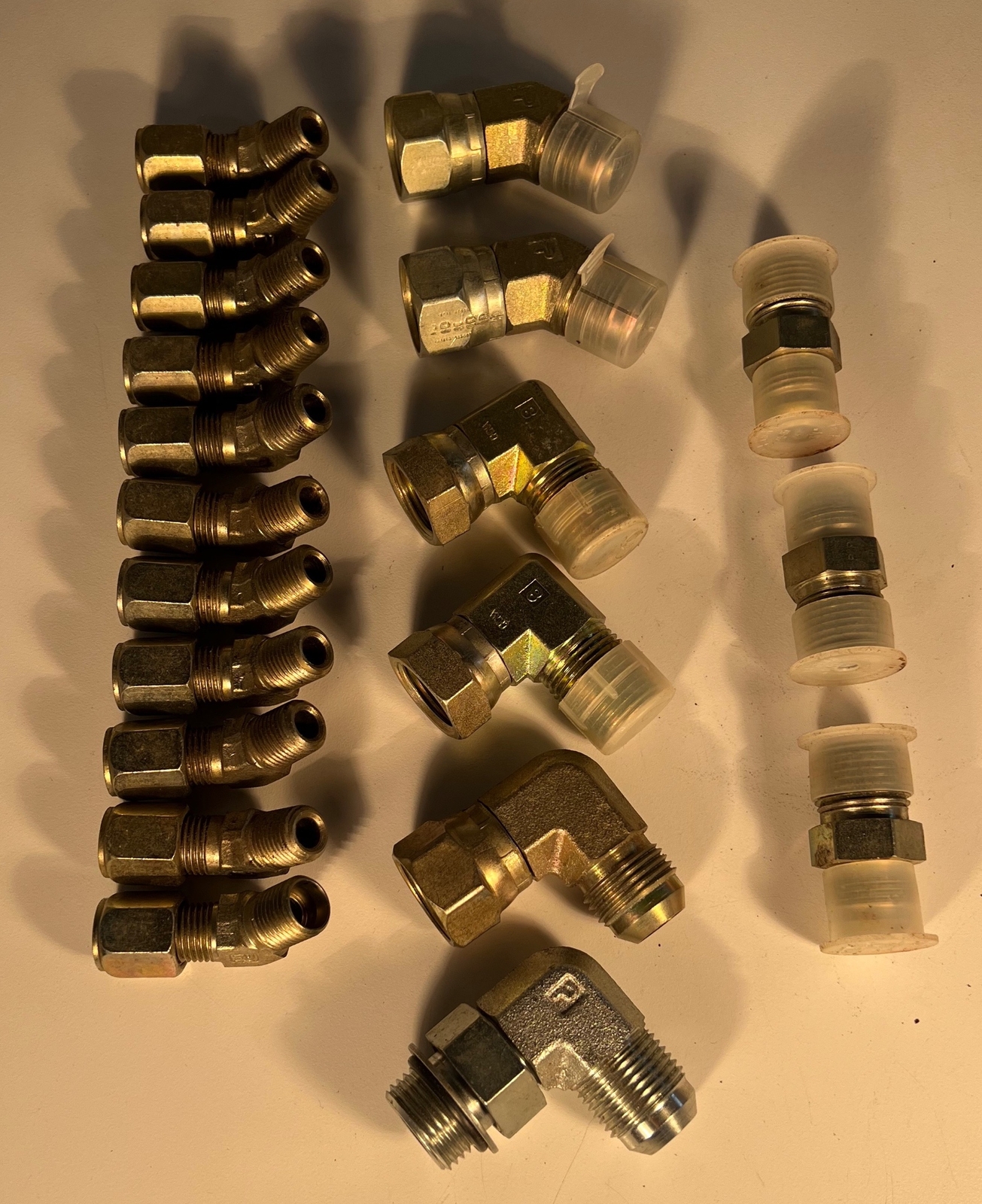 TWENTY (20) PARKER Various Hydraulic Hose Fitting 1/2" 3/4" 13/16" Zinc Plated