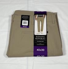 Banana Republic Performance Pant, Slim Fit, Zip Pockets, Men's 40x30, Tan, NEW