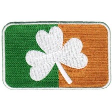 IRISH CLOVER FLAG PATCH IRELAND embroidered iron-on SHAMROCK EMBLEM TRICOLOR NEW