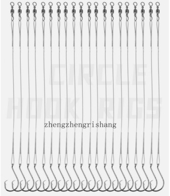 20Pcs Fishing Circle Hooks Rigs Saltwater Catfish Fishing Leader Hook Rigs Bass 