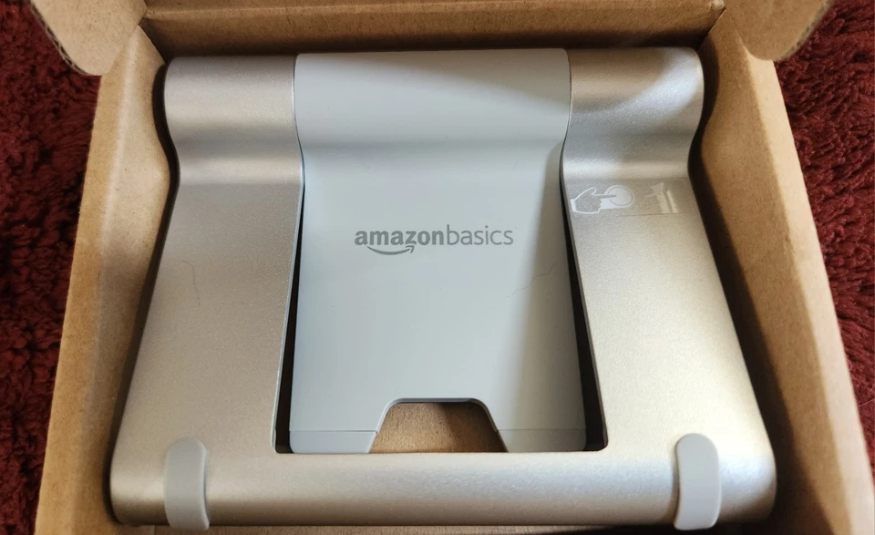 Amazon Basics Metal Stand for Tablets, E-Readers, & Phones; Silver - Image 2 of 4