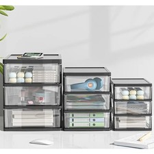 A4 Plastic Storage Drawers Draw Tower Unit Office Desktop Tabletop Home School