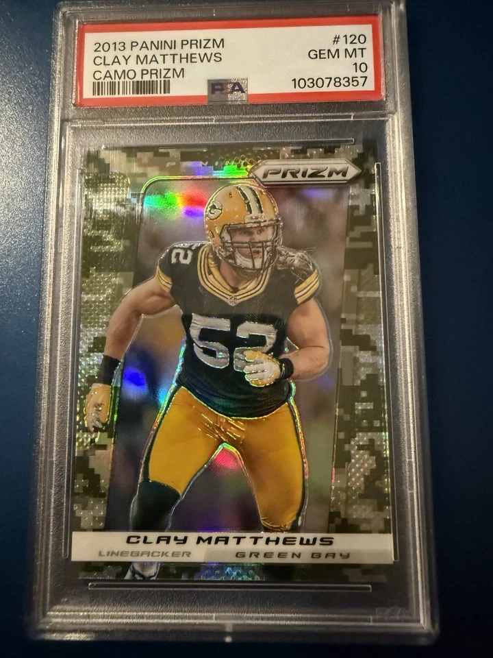 Panini Prizm 2013 - Clay Matthews #120 camuflaje Prizm Packers Pop 2 PSA 10 Foto 3 de 3