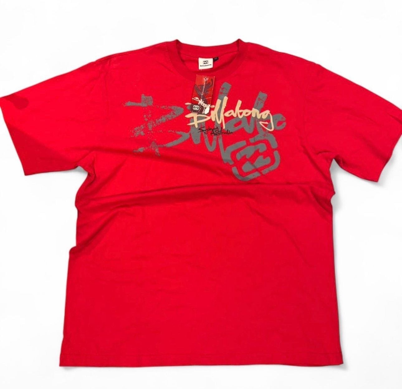 Vintage Billabong Y2K Red Graphic T-Shirt, Deadstock, Size XXL