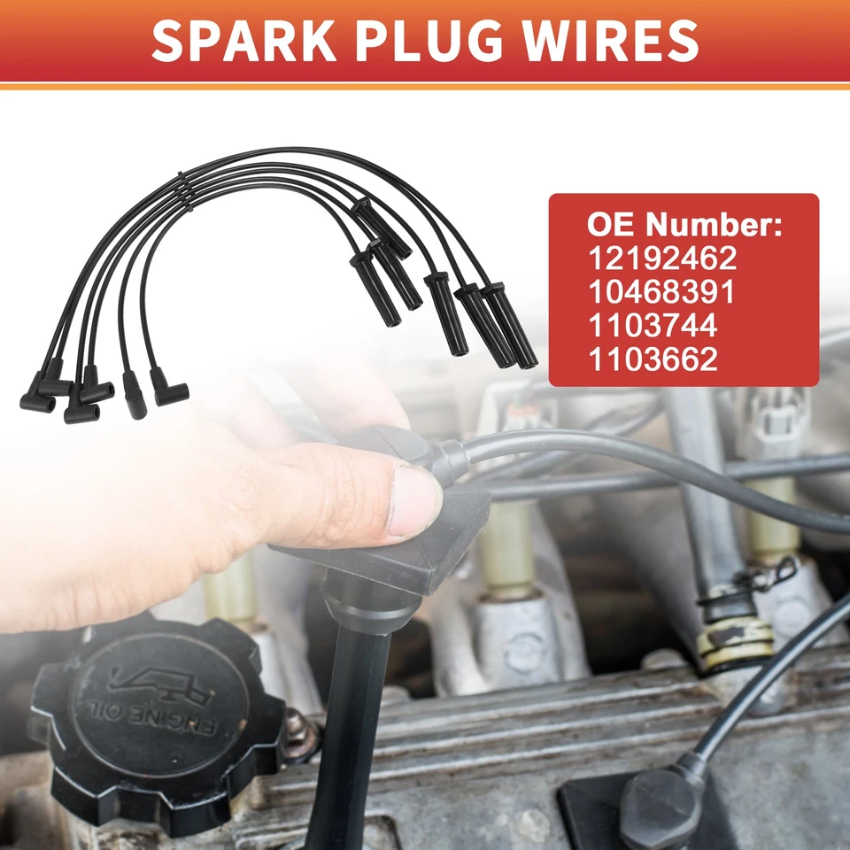 Pacote com 6 fios de bobina de ignição de vela de ignição para carro Chevrolet Impala 2000-2005 - Imagem 3 de 4