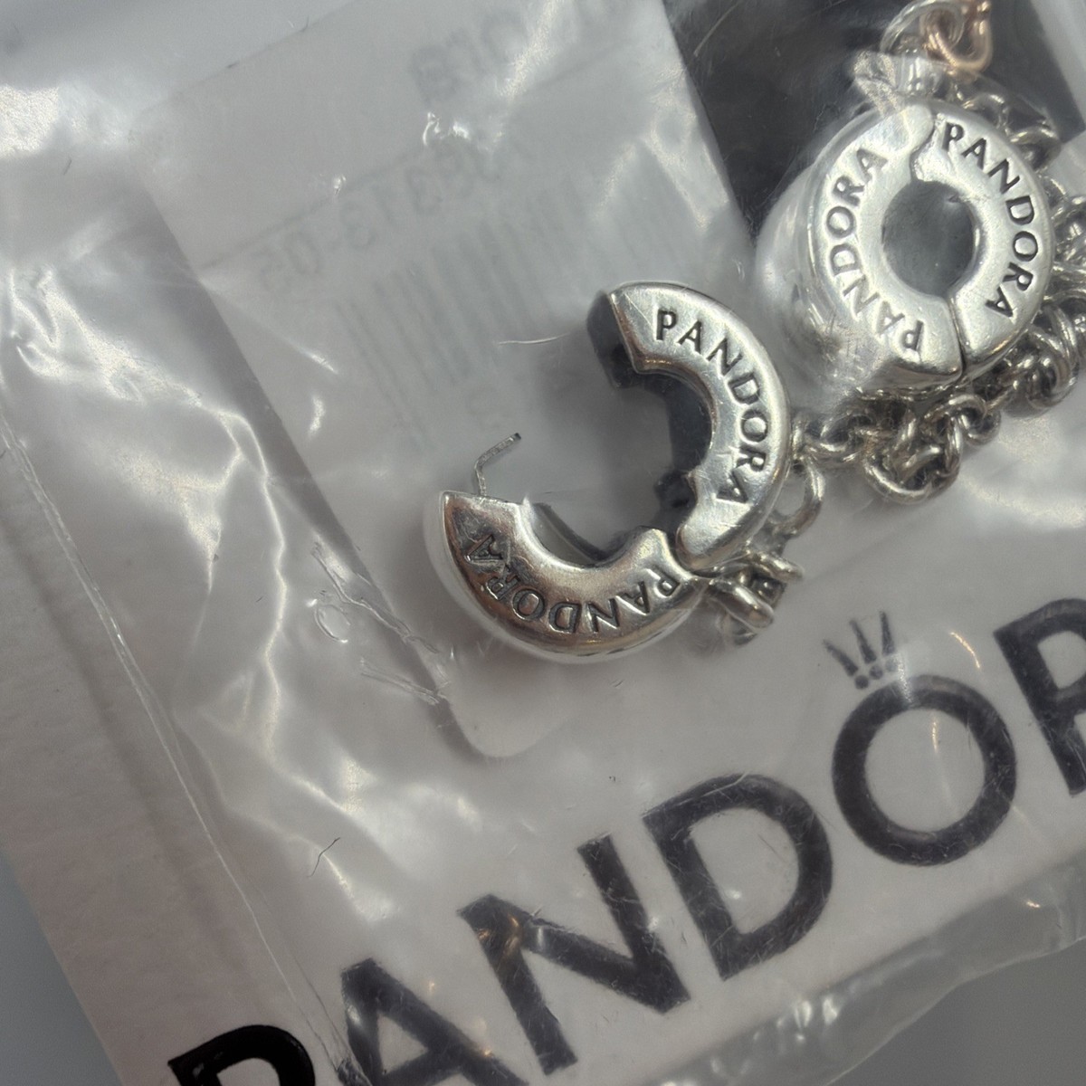 Authentic PANDORA Safety Chain Dangling Crown 