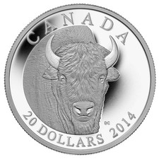 2014 $20 The Bison: A Portrait - Pure Silver Coin