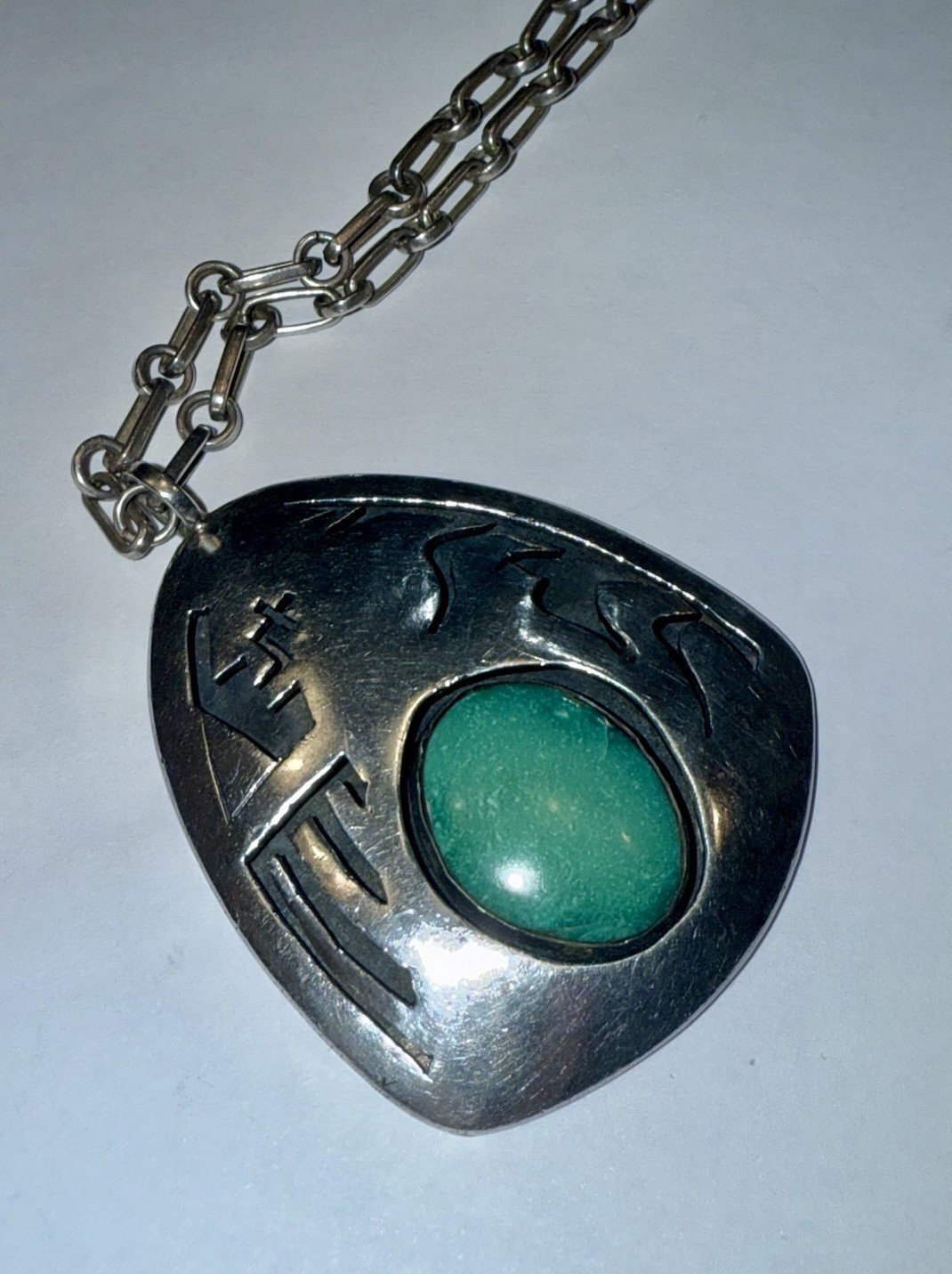 Native American Solid Sterling Silver Natural Tur… - image 4