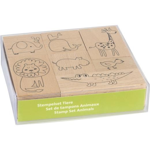 Heyda Wood Mounted Rubber Stamp Set - Baby Animals 7pcs