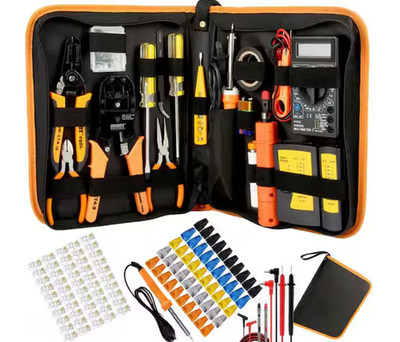 106-Piece Professional Network Crimper Tool Kit Cat5E CAT6 RJ45 Ethernet Tester