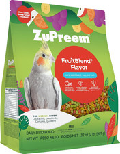 Fruitblend Bird Pellets, Daily Bird Food for Cockatiel, Lovebird, Quaker, Small