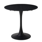 Esstisch Rund Esszimmertisch Runder Küchentisch aus MDF Esszimmer 80cm Schwarz