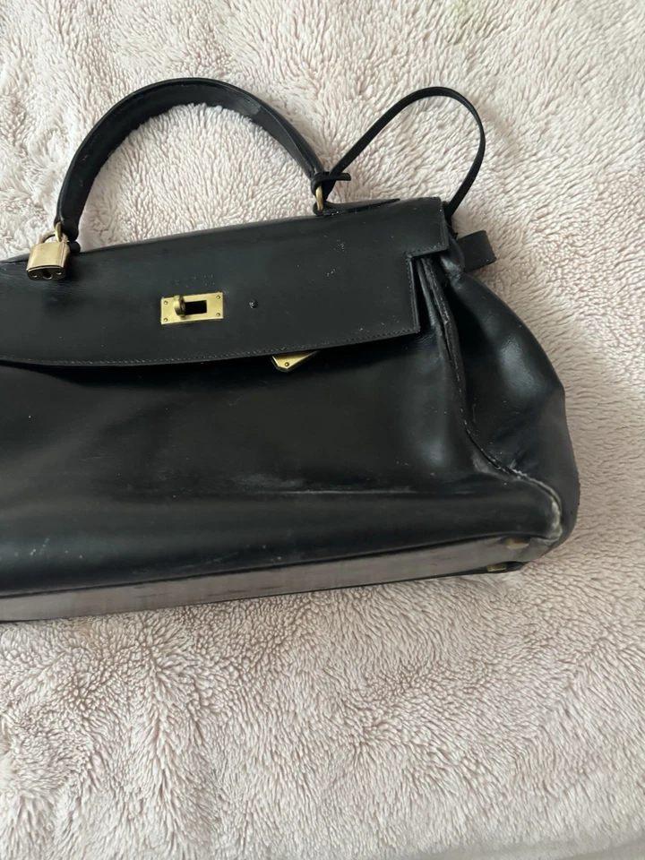 Bolso de Mano Hermes Kelly 32 Negro Vintage leer descripción  Foto 3 de 4