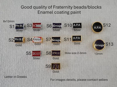 Sale 2-4pcs of Gold/Silver Greek Block of Fraternity Alpha, Phi Beta, Kappa...