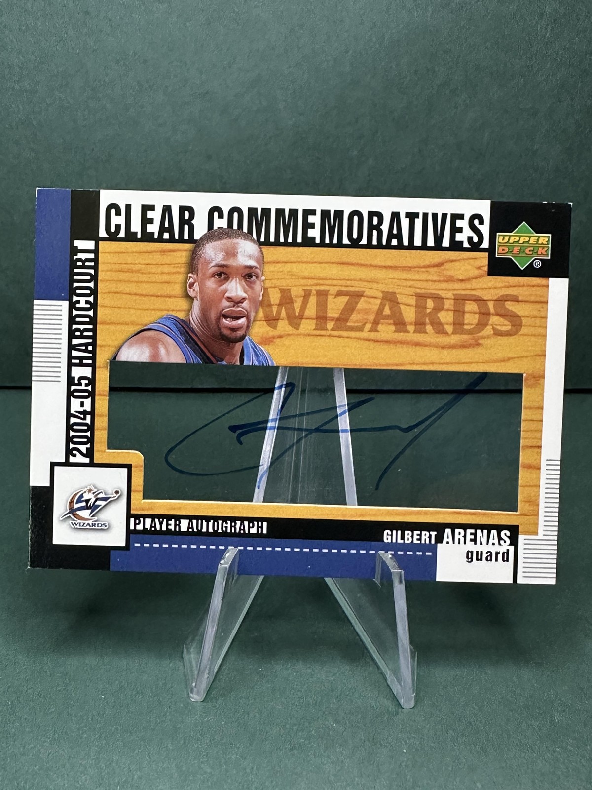 2004-05 Upper Deck Hardcourt Gilbert Arenas Clear Commemorative Autographs