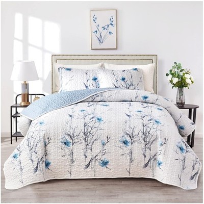 Botanical Bedspread Coverlet Set - Soft Microfiber