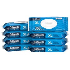8 Flip-Top Packs Cottonelle XL Flushable Wet Wipes 45 Wipes Per Pack 360 Total