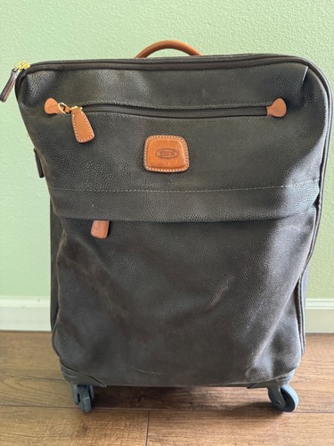 Bric’s Life 21-inch Spinner Carry-On Trolley Suitcase | Suede Look | Olive