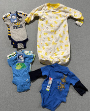 Baby Boy Clothes Newborn-3 Months 8 PC Lot Bodysuits Sleeper Gerber Garanimals 
