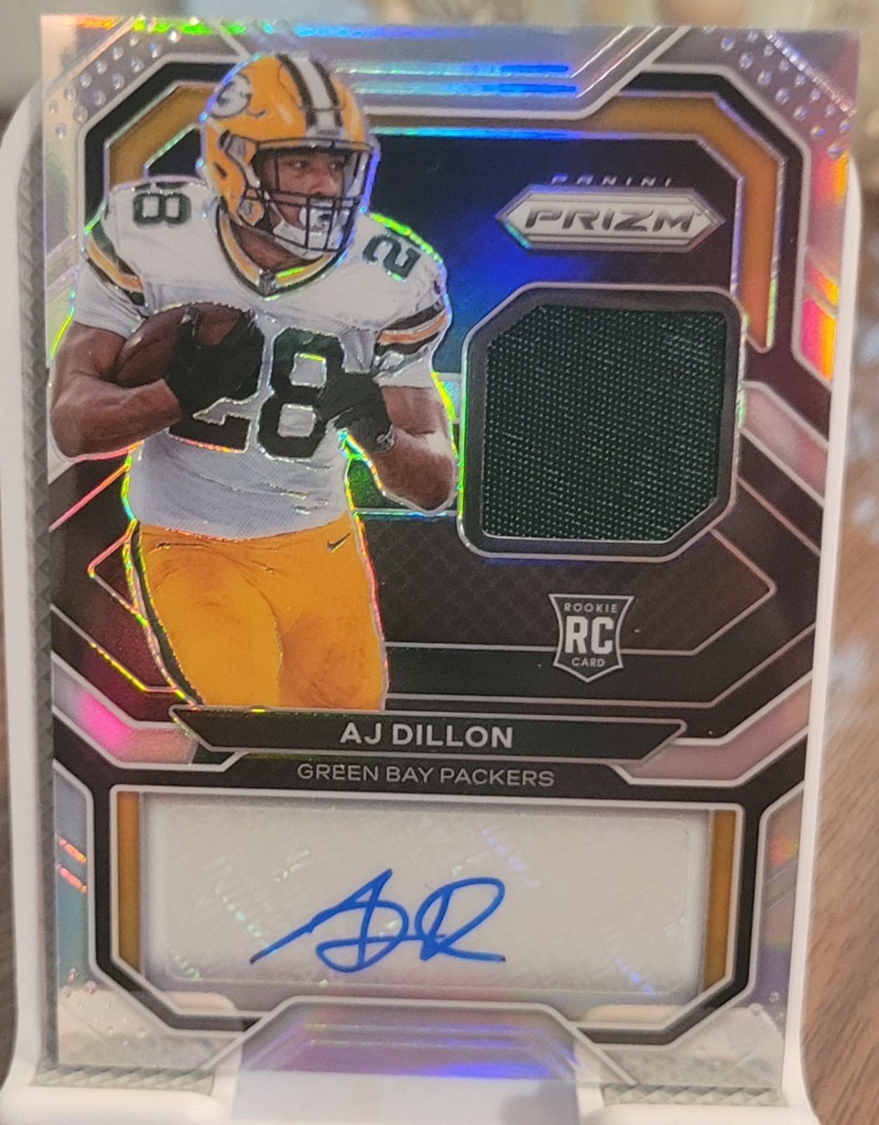 2020 Prizm AJ Dillon Silver Patch Auto #36 42/99 RC