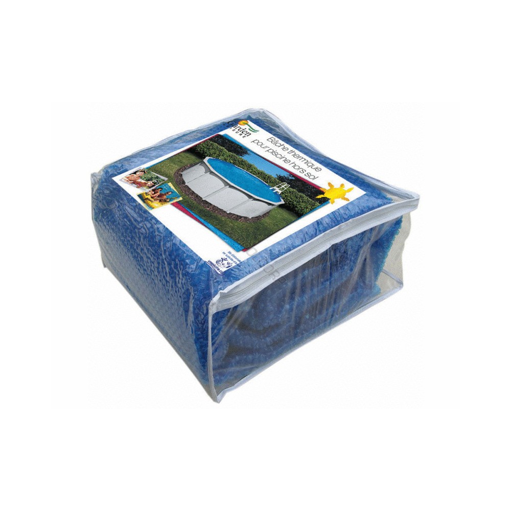 Bâche à bulles pour piscine rectangulaire 460 x 265 cm bleue en polyéthylène