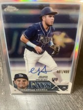 2023 Topps Chrome #RA-JAR Jonathan Aranda RC Rays Rookie Auto #/499