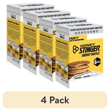  4 pack Honey Stinger Organic Energy Waffle Snack, Vanilla, 1.06 oz, 6 Count