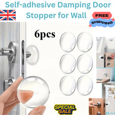6Pcs Wall Door Handle Stopper Silicone Transparent round Protector Self-Adhesive