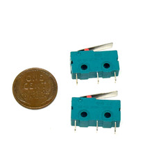 2 Pieces Micro Limit Switch Green SPDT 3Pin NO NC Hinge Lever A16