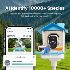 2K HD Smart Bird Feeder with Camera AI Identify Solar Powered Birdfeeder Cam