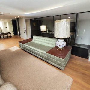 Mid Century XLong Sofa Couch Vintage Original Green Velveteen