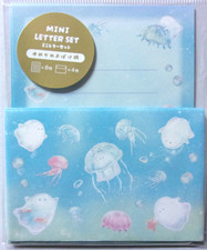 KYOWA Yume Kawaii Obake Ghost Sea Jellyfish Mini Letter Set Made in Japan