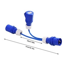 3 Pin 13A/16A PLUG 16A BLUE SOCKET EXTENSION LEAD ADAPTER CARAVAN Camper HOOK UK