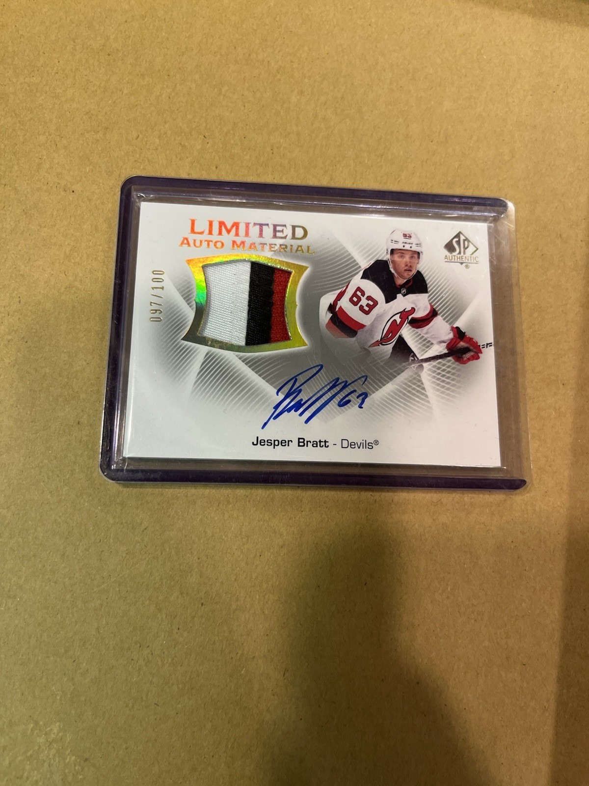 2021-22 SP Authentic Limited Auto Material Jesper Bratt #LAM-JB/100