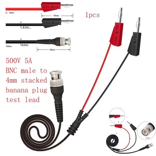 100cm BNC to Dual 4mm Stackable Banana Cable for Oscilloscope and Test Work - Picture 3 of 12