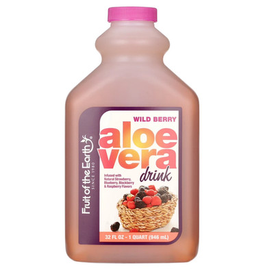 Fruit of the Earth Aloe Vera Drink Wild Berry Juice Beverage 32 fl oz Bottle