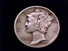 1930-P  Mercury Dime,  Fine  Grade.