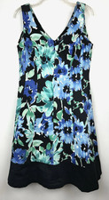 Chaps Dress Womens 14 Sleeveless Floral Summer Feminine Bloomcore Wedding