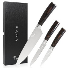 Professional Kitchen Knife Set - Chef & Santoku Knives with Premium Stainless