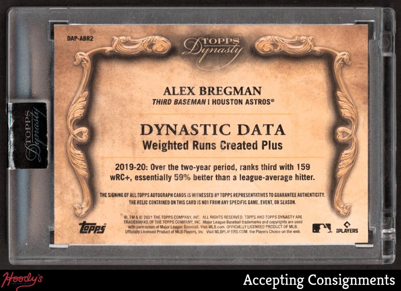 2025 Topps Dynasty Patch Autographs Silver Alex Bregman GAME USED PATCH AUTO 2/5 view 2