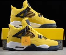Jordan 4 Retro "Tour Yellow"Men's Mid Top Basketball Shoes.